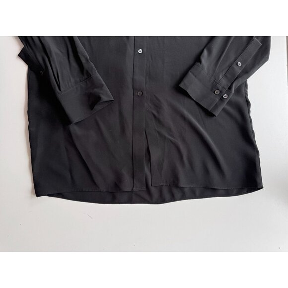 Aritzia BABATON 1-01 Black Silk Crepe Button Up Shirt Shirt Dress, Size S - Picture 11 of 14